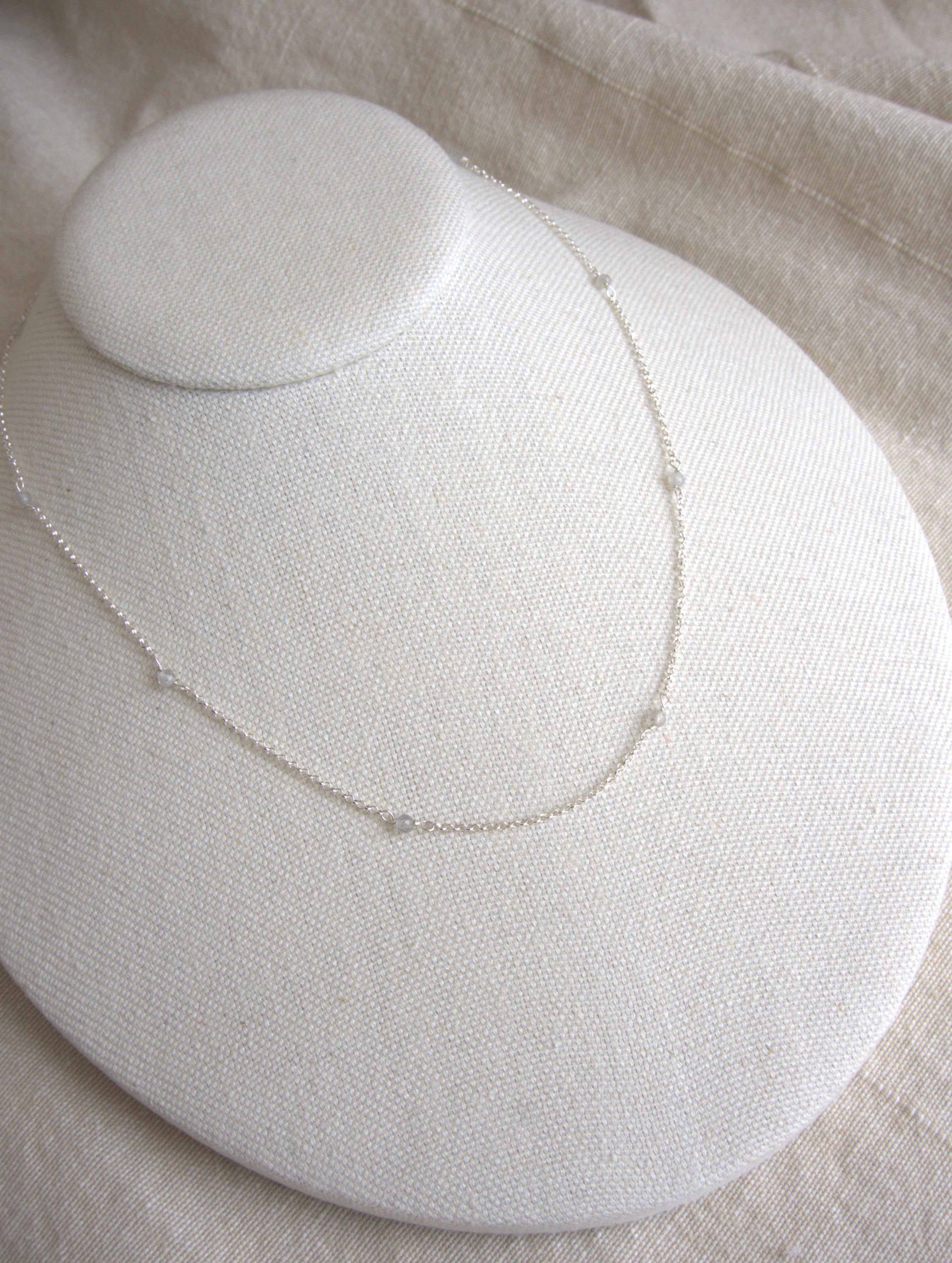 Collana Alternata - labradorite e argento bianco