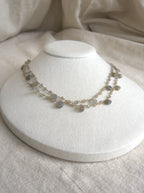 Collana Rosario lunga con pietre a goccia - labradorite