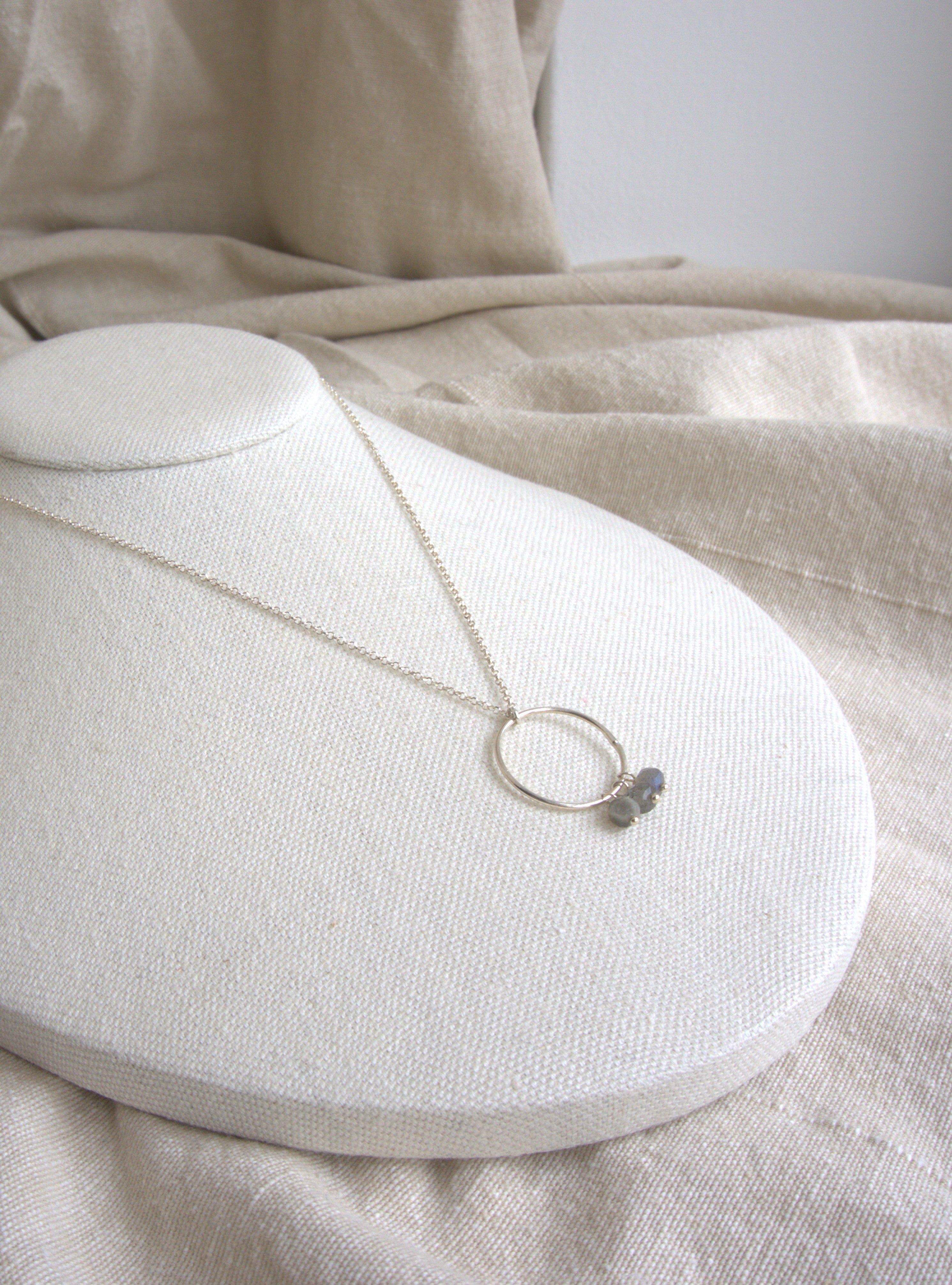 Collana Rivombrosa - labradorite e argento bianco