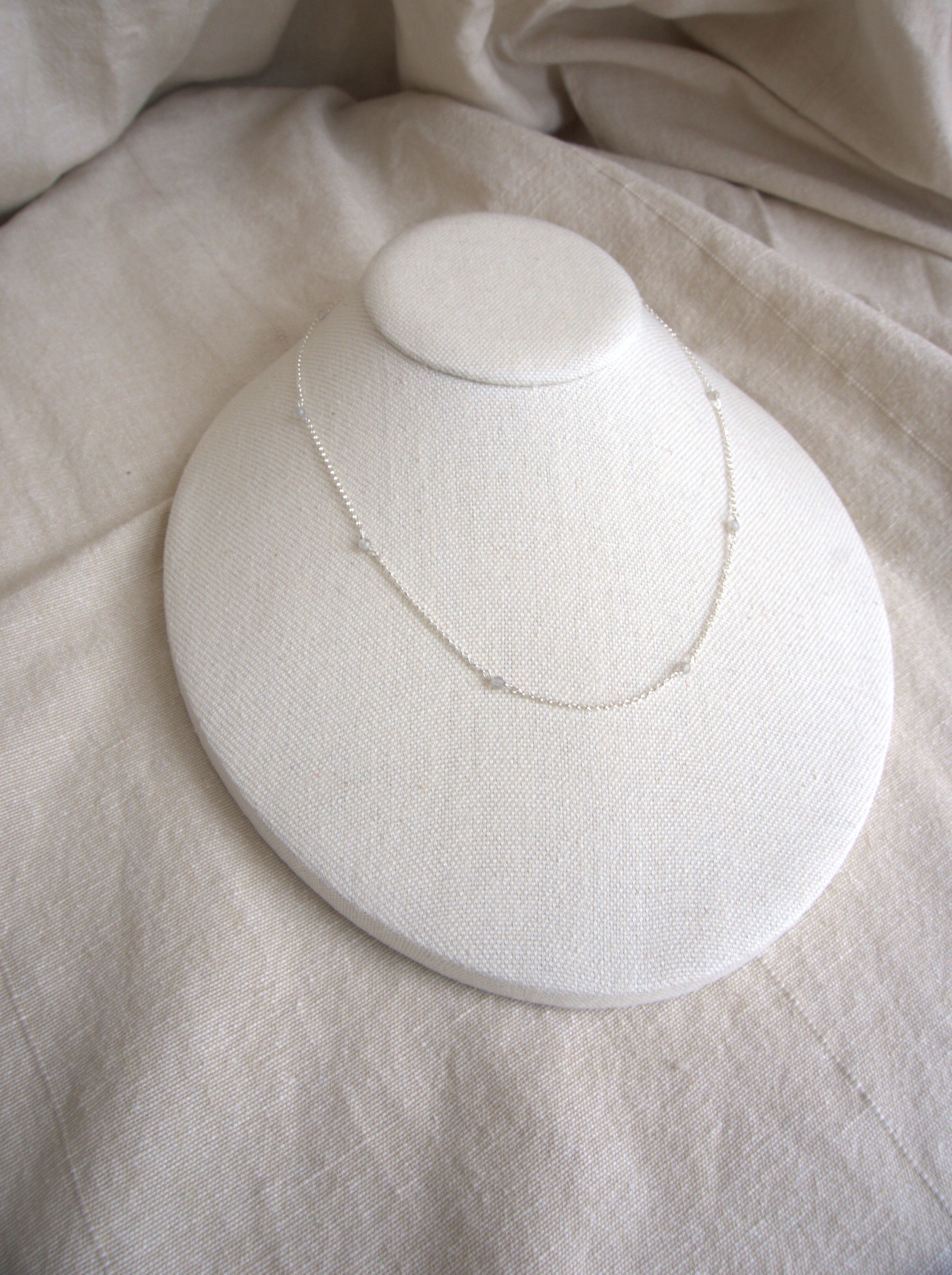 Collana Alternata - labradorite e argento bianco