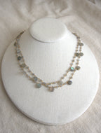 Collana Rosario lunga con pietre a goccia - labradorite