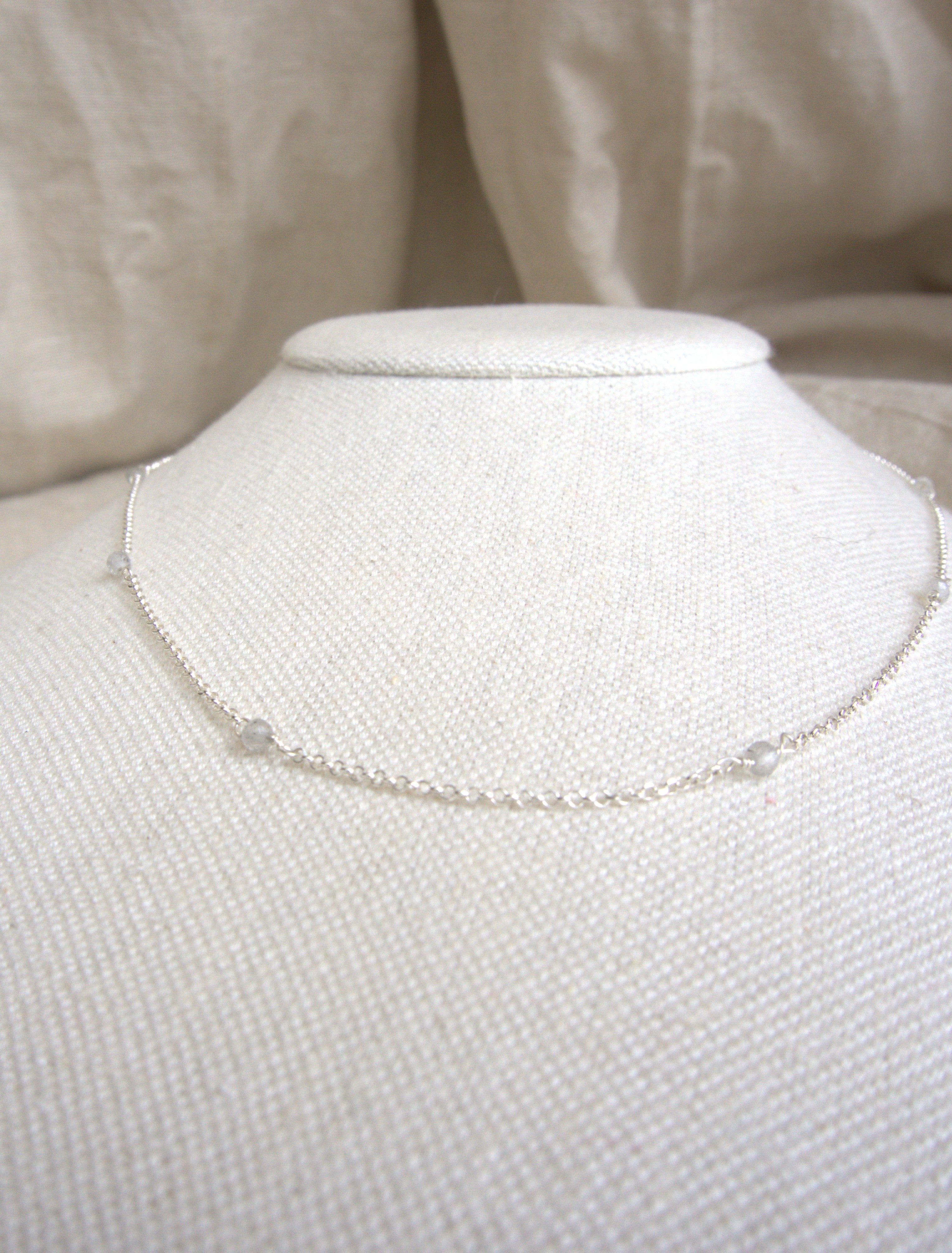 Collana Alternata - labradorite e argento bianco