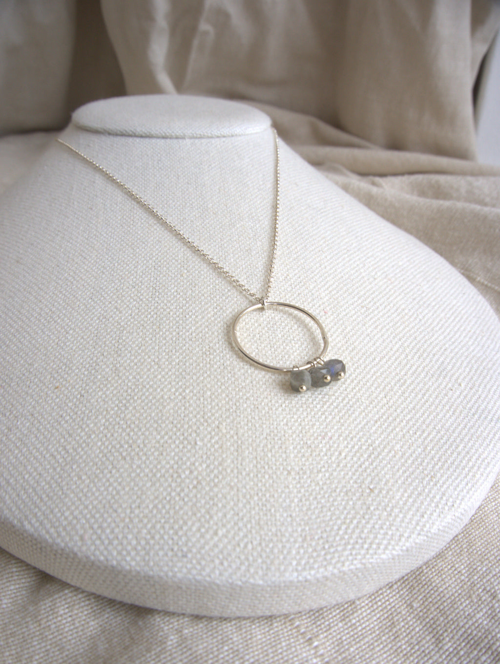 Collana Rivombrosa - labradorite e argento bianco