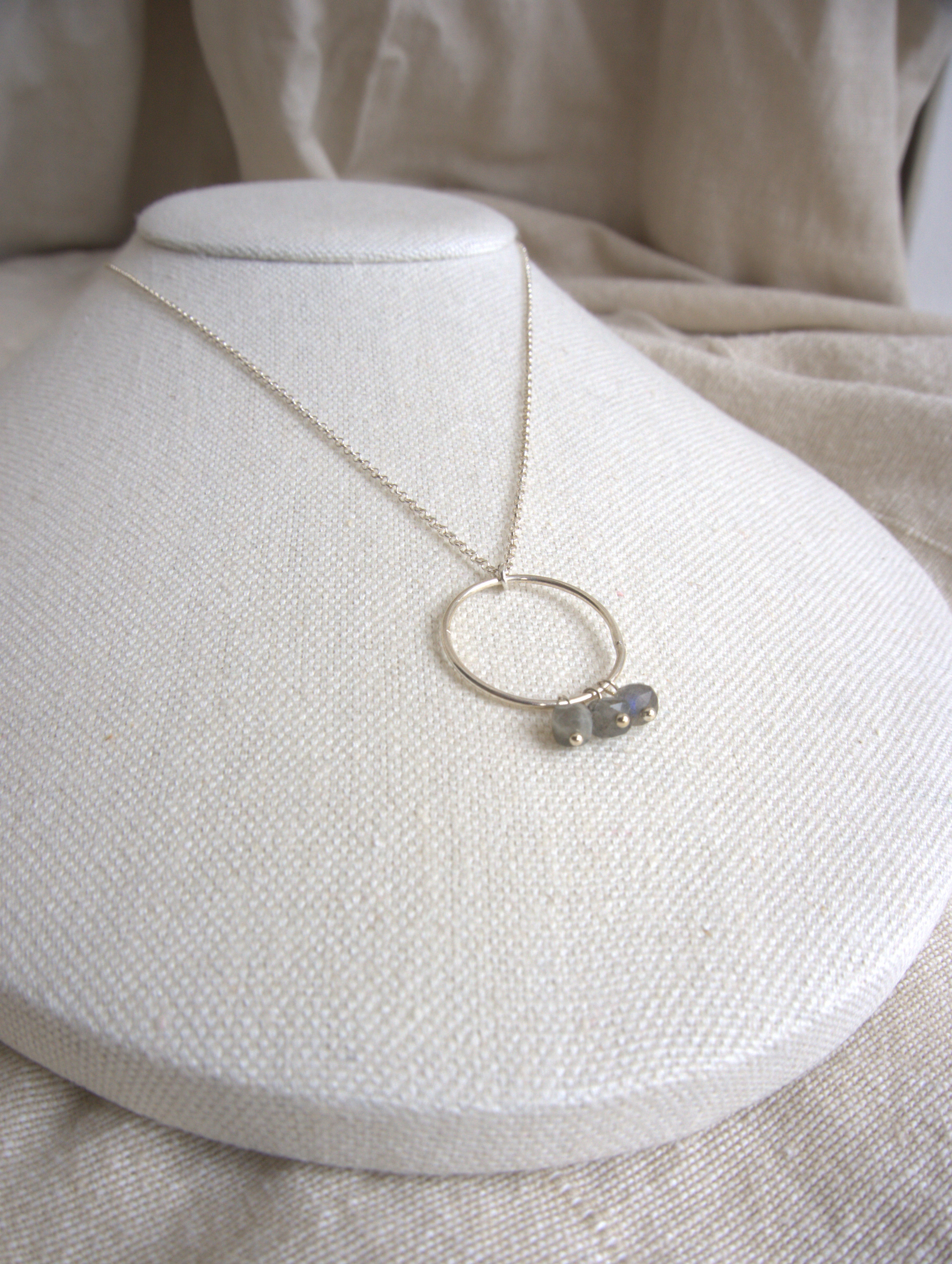 Collana Rivombrosa - labradorite e argento bianco