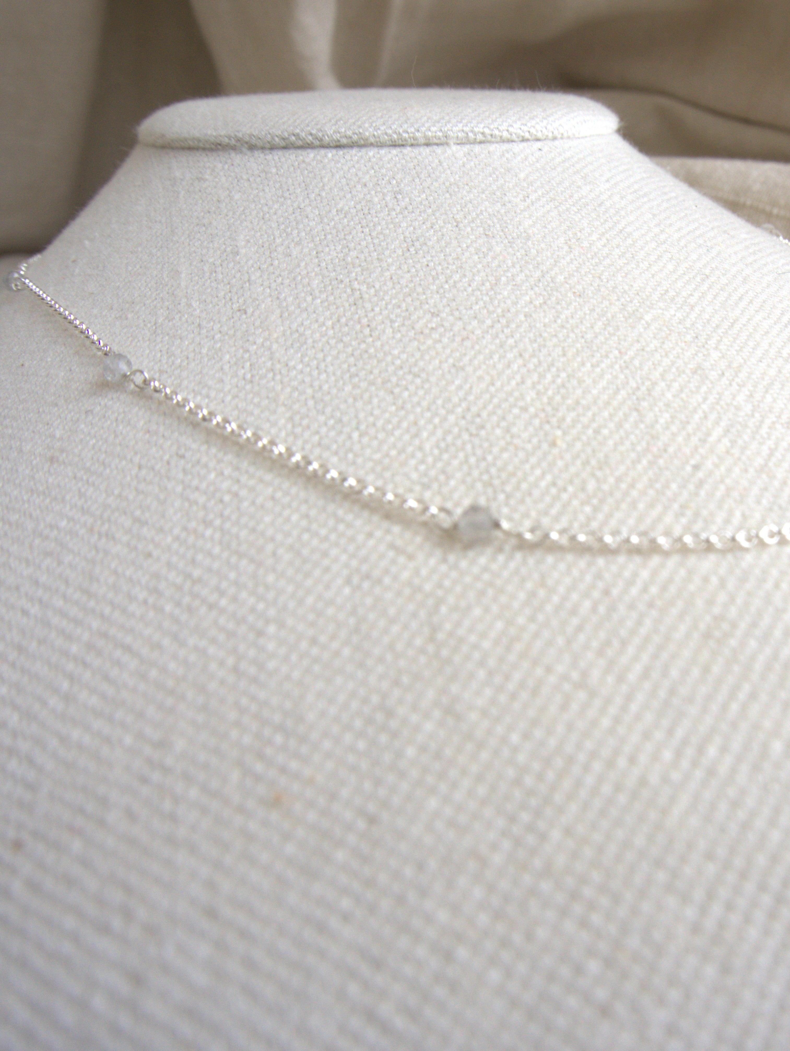 Collana Alternata - labradorite e argento bianco