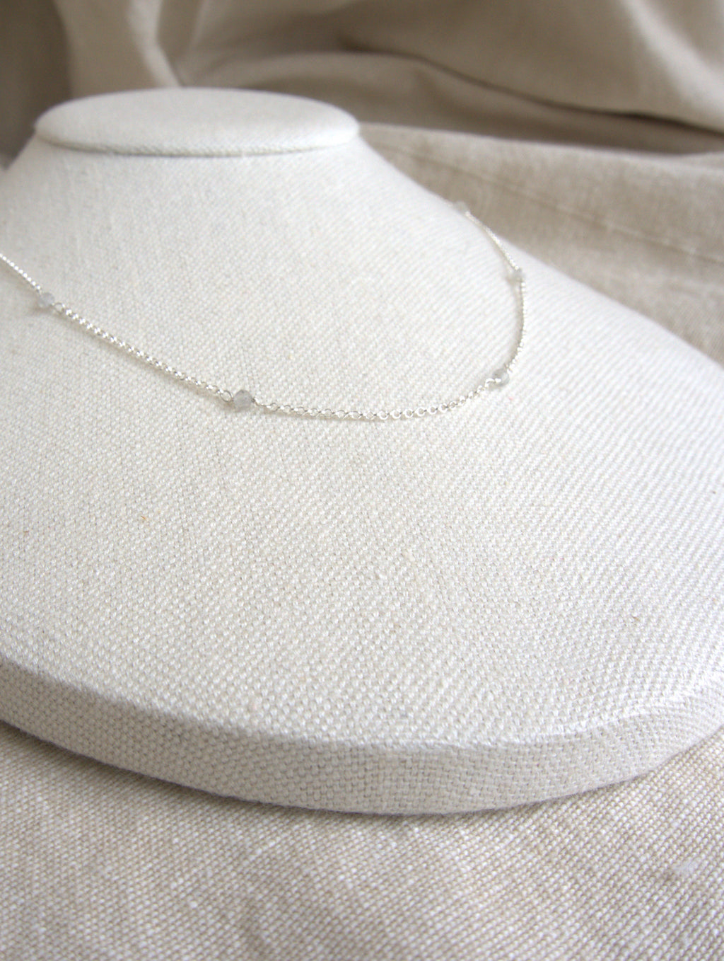 Collana Alternata - labradorite e argento bianco