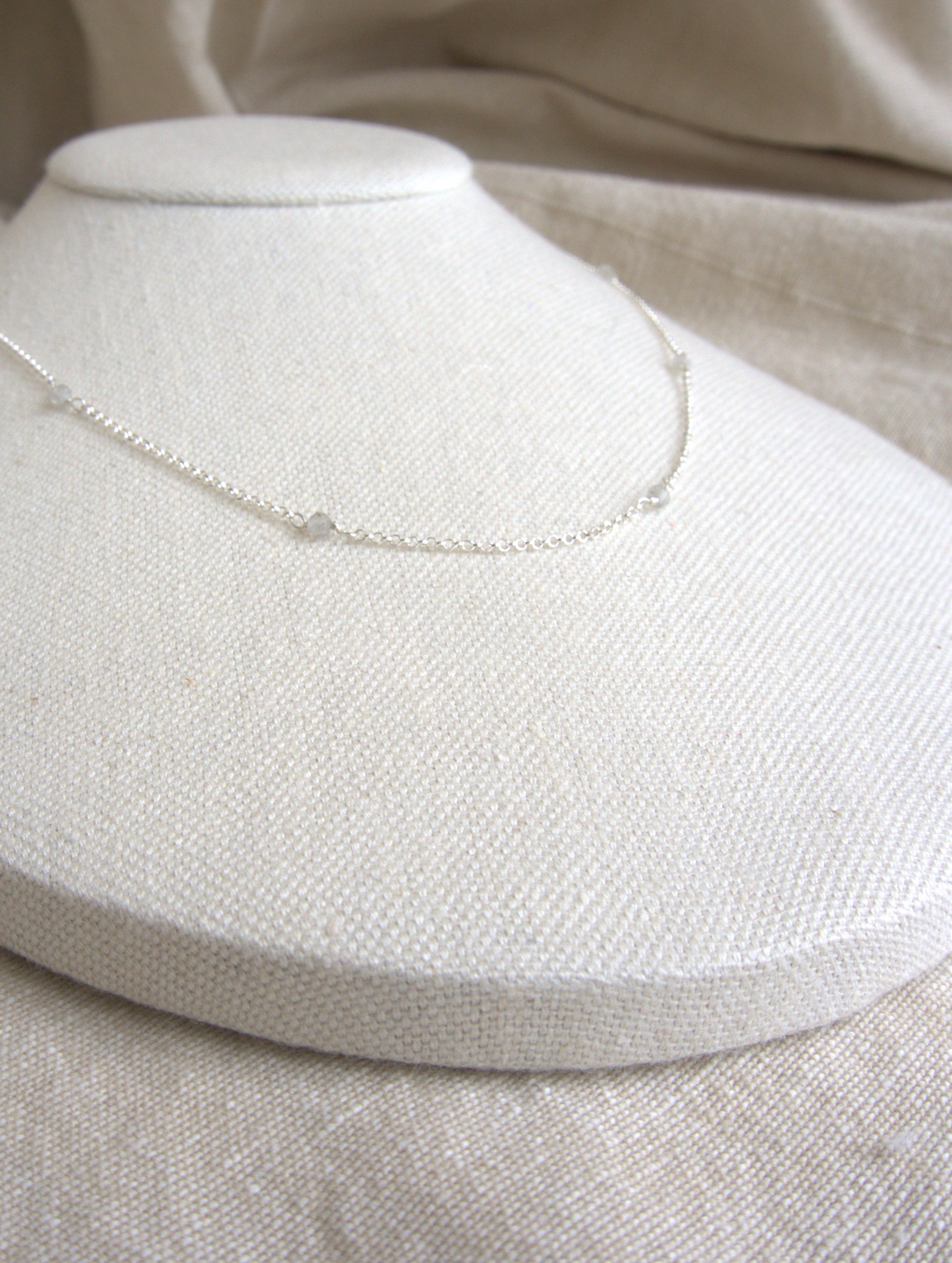 Collana Alternata - labradorite e argento bianco