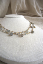 Collana Rosario lunga con pietre a goccia - labradorite