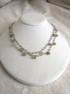 Collana Rosario lunga con pietre a goccia - labradorite