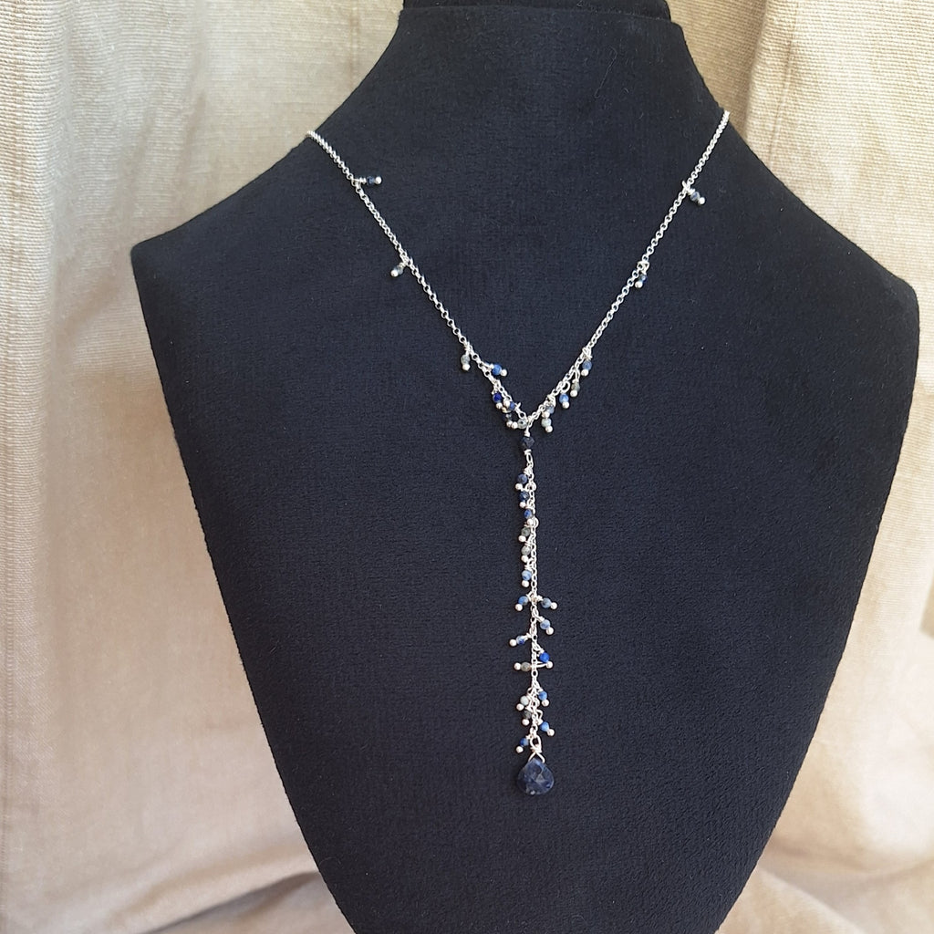 Collana Cascata di Gemme con Ciondolini di Lapislazzuli