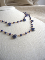 Collana Rosario lunga con pietre a goccia - lapislazzuli