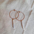 Orecchini Perla Cilindrica - argento placcato oro rosa