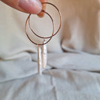 Orecchini Perla Cilindrica - argento placcato oro rosa