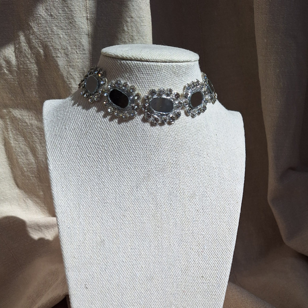 Collana Ovali e Strass - Argento