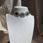 Collana Ovali e Strass - Argento