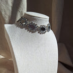 Collana Ovali e Strass - Argento