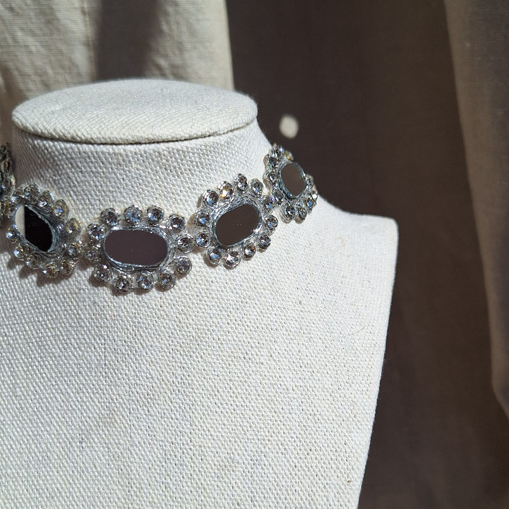 Collana Ovali e Strass - Argento