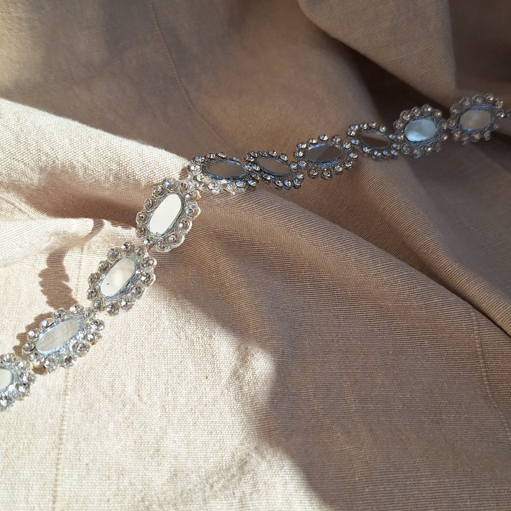 Collana Ovali e Strass - Argento