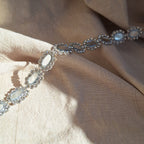 Collana Ovali e Strass - Argento