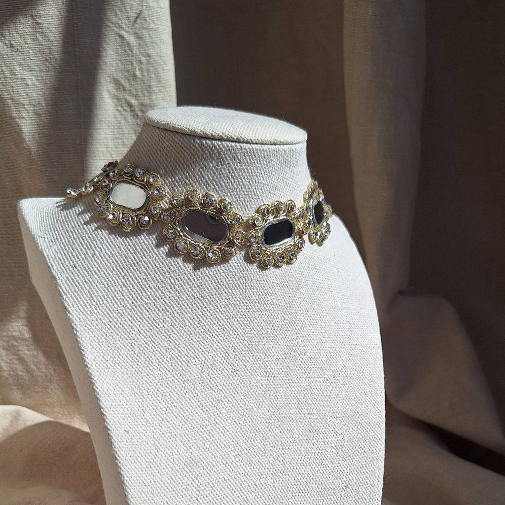 Collana Ovali e Strass - Oro Rosa