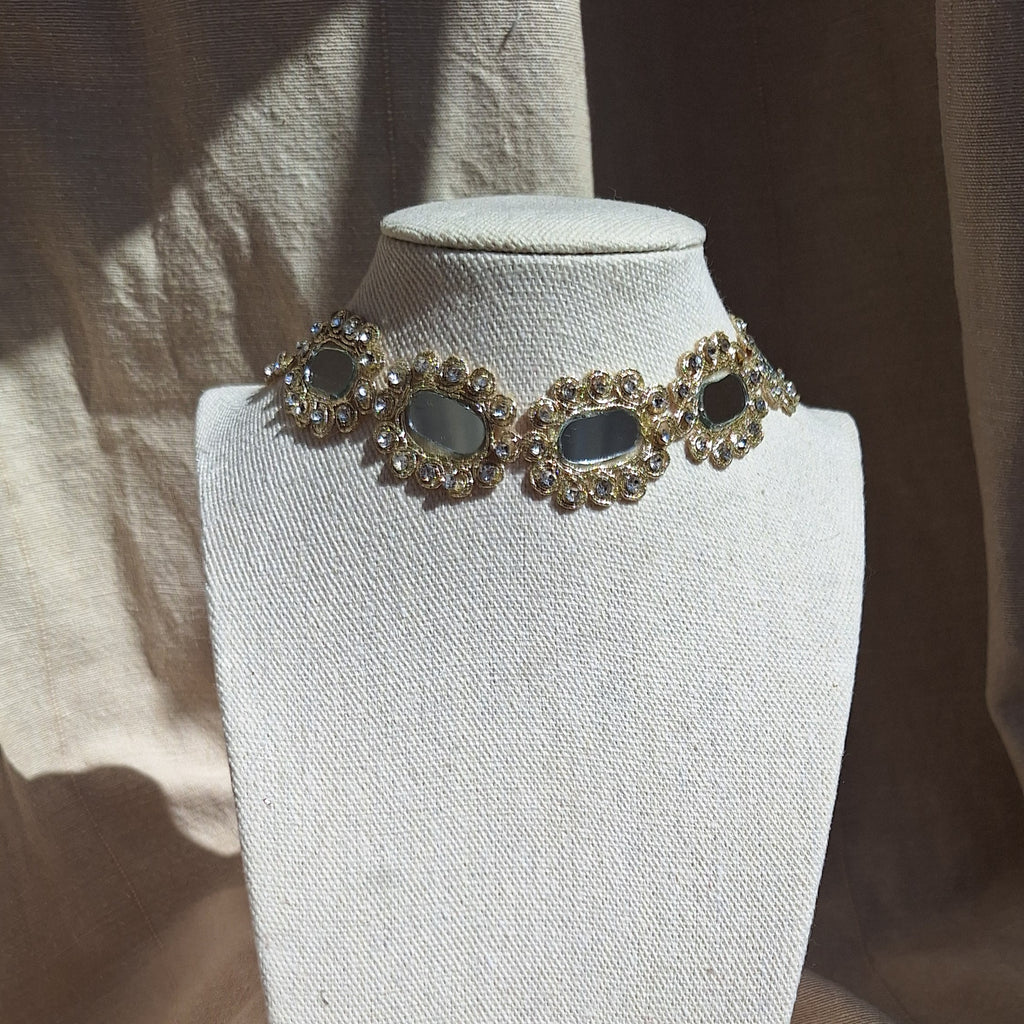 Collana Ovali e Strass - Oro Rosa