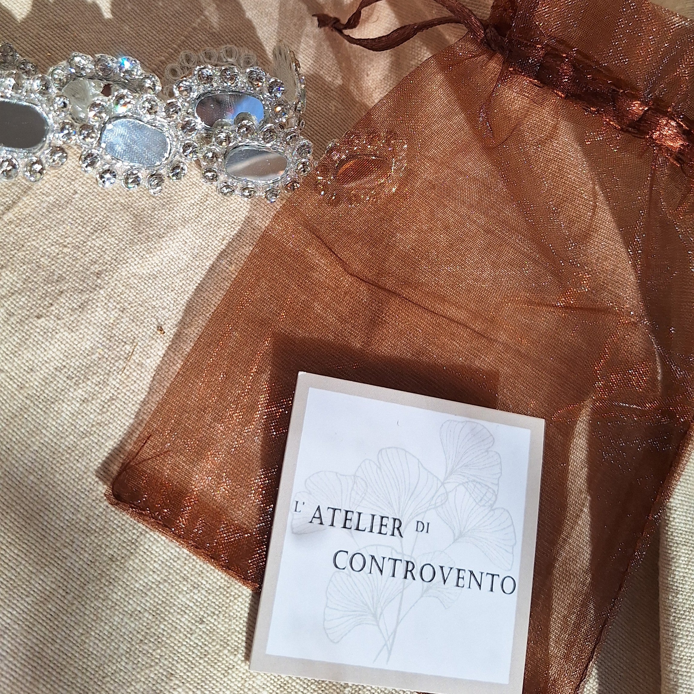 Collana Ovali e Strass - Argento