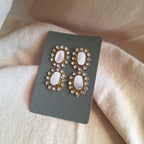 Orecchini Delhi - ovali e strass oro doppio