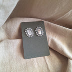 Orecchini Delhi - ovali e strass argento singolo