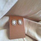 Orecchini Delhi - ovali e strass oro rosa singolo