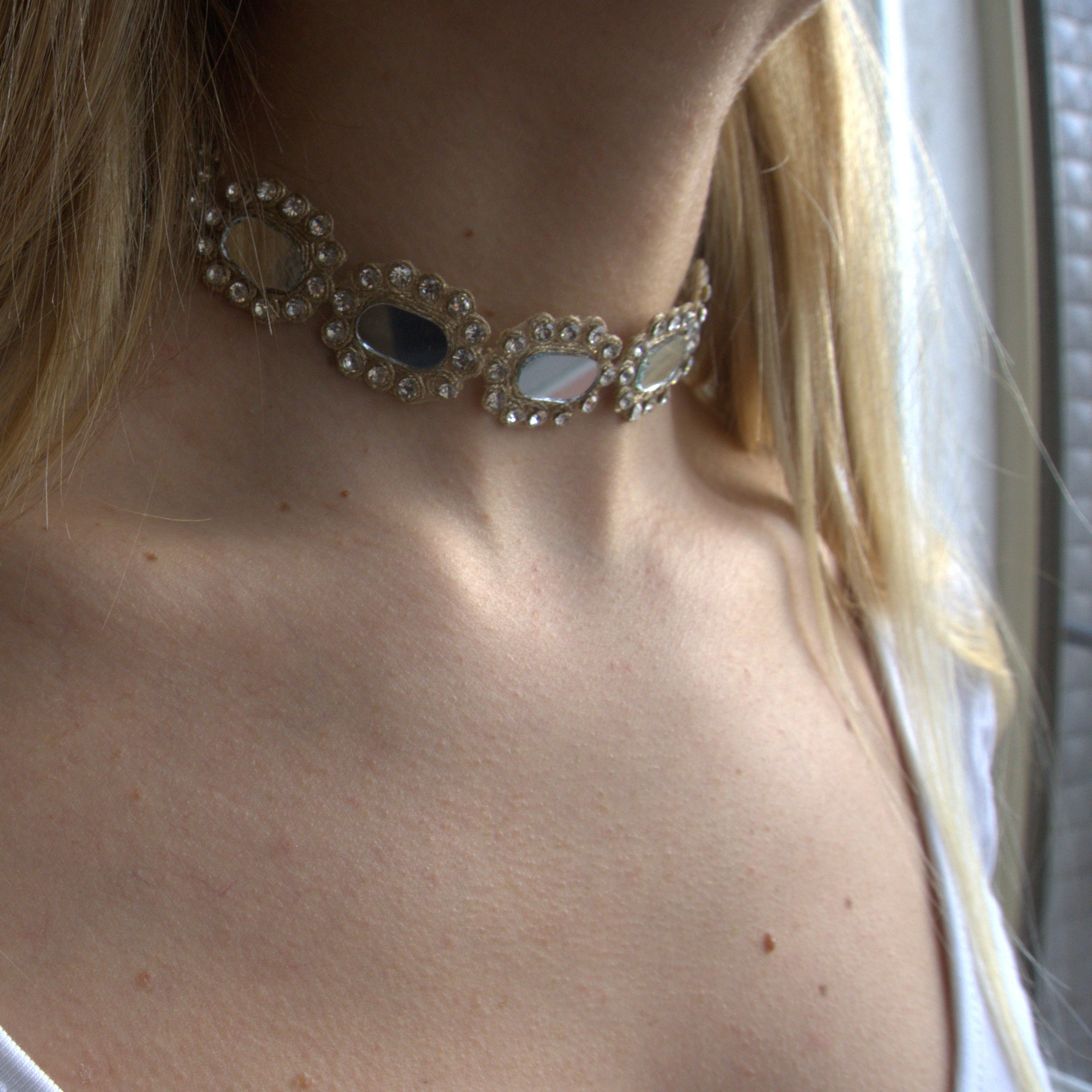Collana Ovali e Strass - Oro Rosa