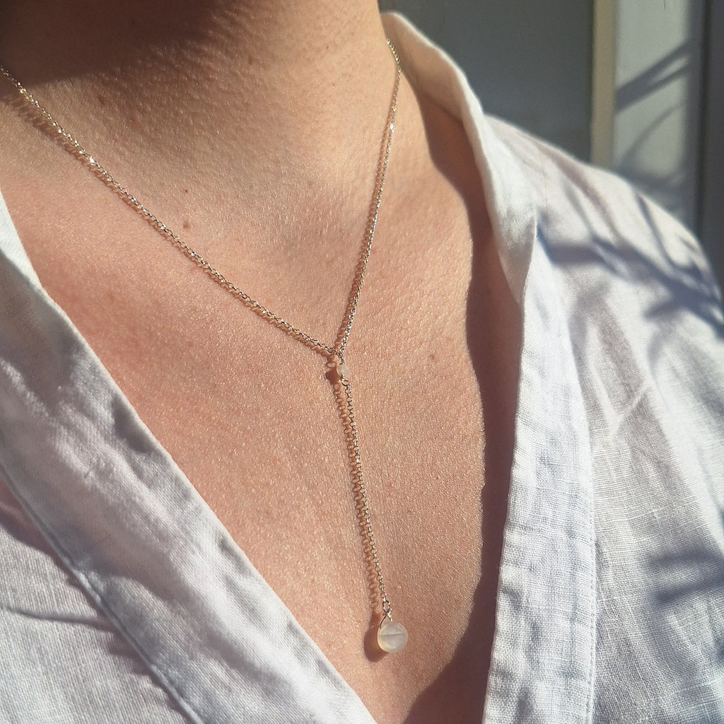 Collana Cascata di Gemme con Pietra di Luna