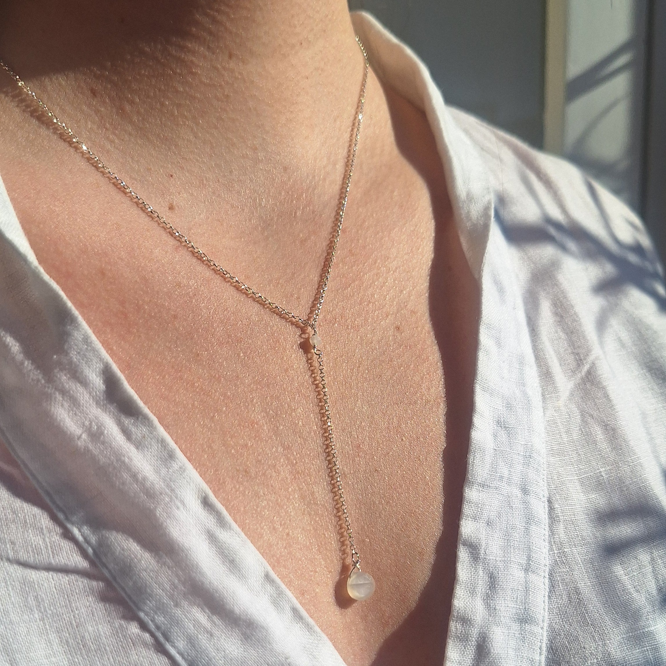 Collana Cascata di Gemme con Pietra di Luna