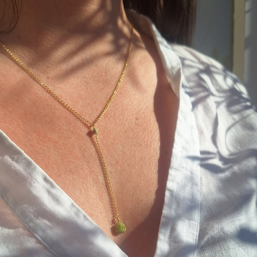 Collana Cascata di Gemme con Prenite