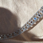 Collana Quadratini e Strass - Argento