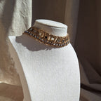 Collana Quadratini e Strass - Oro