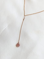 Collana Cascata di Gemme con Quarzo Fragola