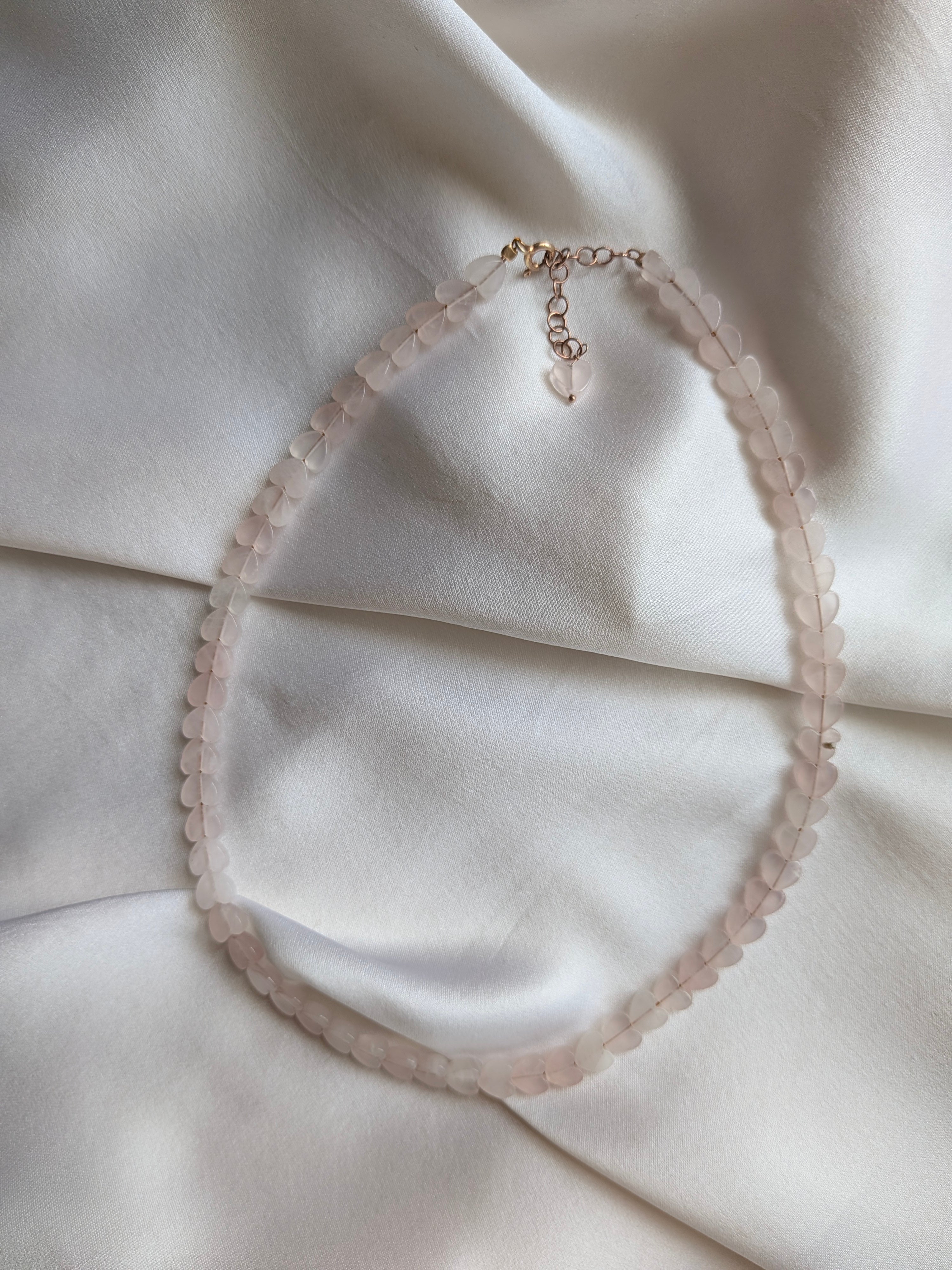Girocollo Cuoricini - Quarzo Rosa