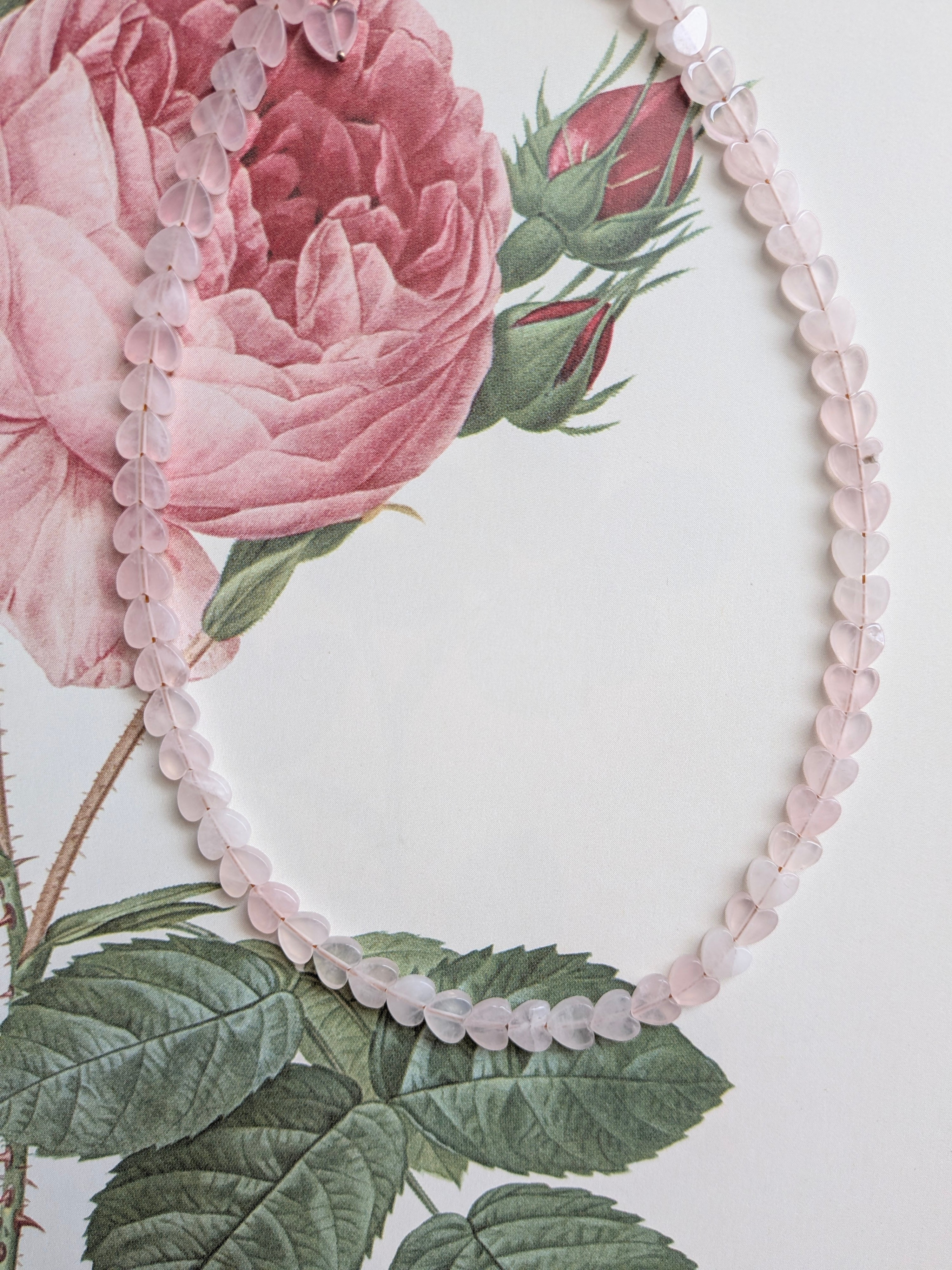 Girocollo Cuoricini - Quarzo Rosa