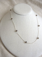 Collana Alternata - quarzo fumè e argento bianco