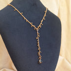 Collana Cascata di Gemme con Ciondolini di Quarzo Fumè e Ossidiana