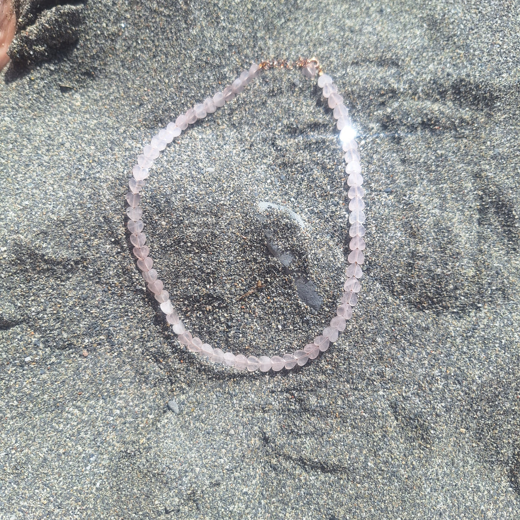 Girocollo Cuoricini - Quarzo Rosa