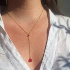 Collana Cascata di Gemme con Radice di Rubino