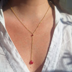 Collana Cascata di Gemme con Radice di Rubino