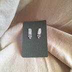 Orecchini Delhi - rettangolo e strass argento
