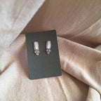 Orecchini Delhi - rettangolo e strass argento
