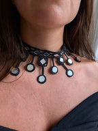 Collana Rombi e Cerchi - nero