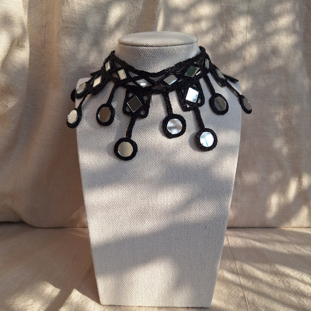 Collana Rombi e Cerchi - nero
