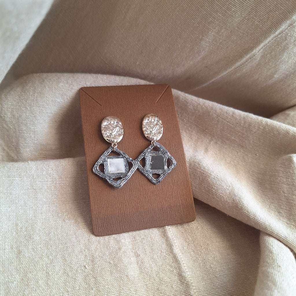 Orecchini Delhi - rombo argento pendente