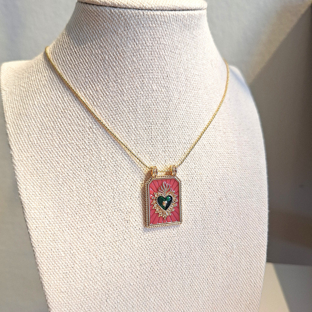 Medaglietta Cuore Sacro - Rosa