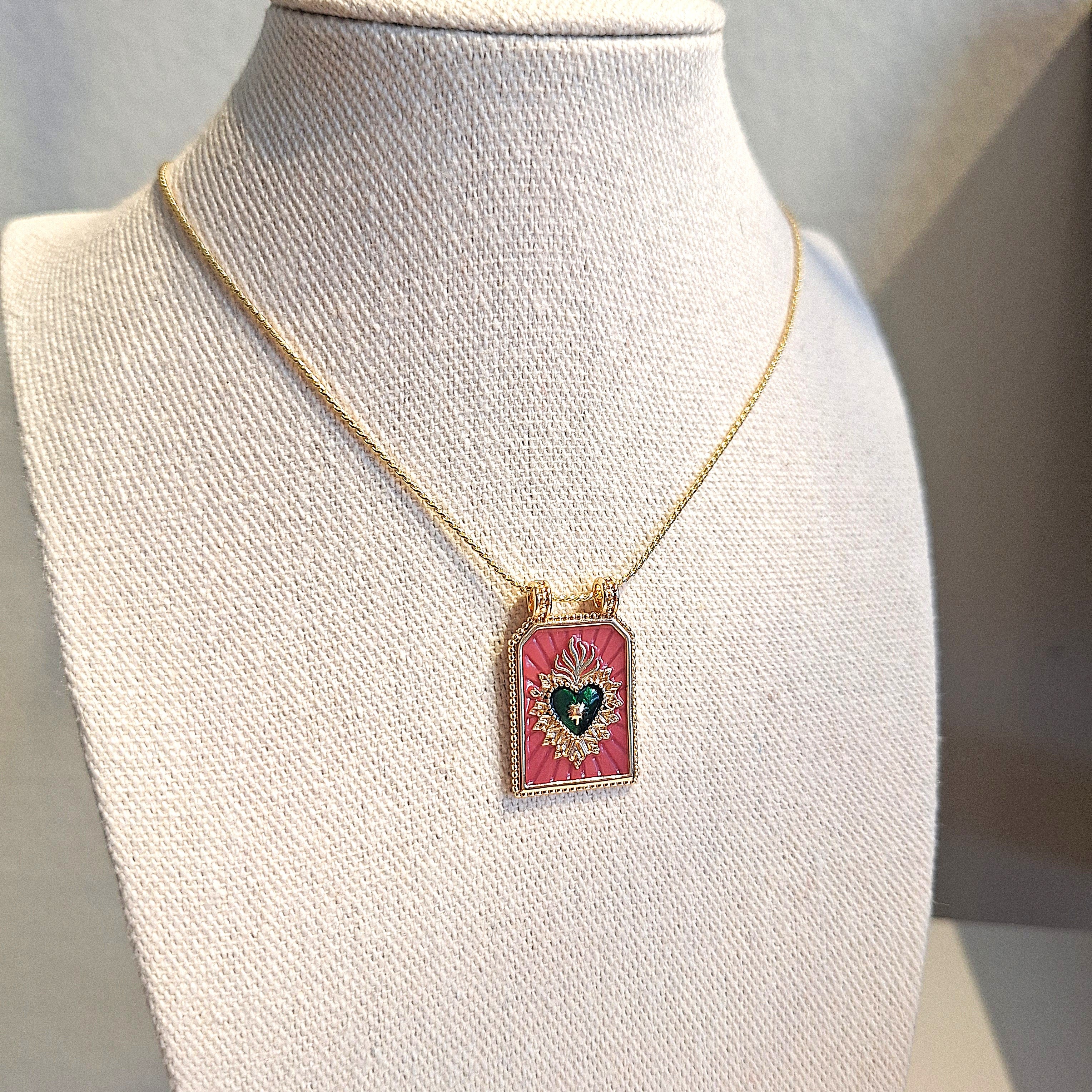 Medaglietta Cuore Sacro - Rosa